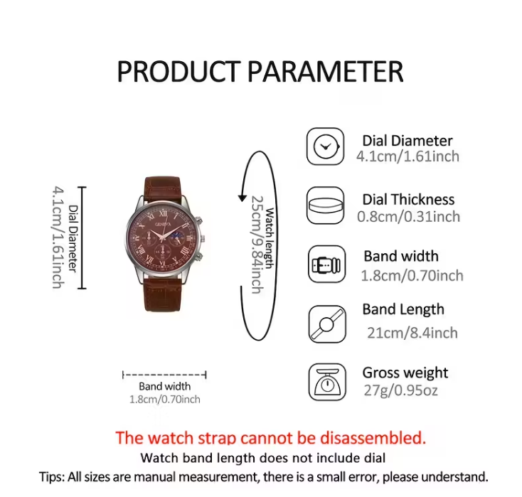 1pc Men Watch Cool Business Luxury Fashion Sports Party Men Quartz Watch Is The Best Choice for During Eid Al Adha Father Day Birthdays And Holidays